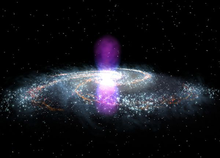 Cặp bong bóng khổng lồ giữa dải Ngân hà. Ảnh: NASA.